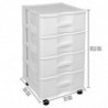 Tradineur - Cajonera de Almacenamiento Wagon - 4 Cajones - Torre de Almacenamiento Multiusos para Oficina, hogar, Escuela, etc -