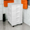Tradineur - Cajonera de Almacenamiento Wagon - 4 Cajones - Torre de Almacenamiento Multiusos para Oficina, hogar, Escuela, etc -