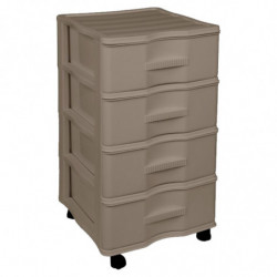Tradineur - Cajonera de Almacenamiento Wagon - 4 Cajones - Torre de Almacenamiento Multiusos para Oficina, hogar, Escuela, etc -
