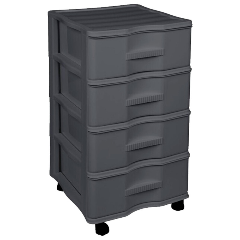 Tradineur - Cajonera de Almacenamiento Wagon - 4 Cajones - Torre de Almacenamiento Multiusos para Oficina, hogar, Escuela, etc - Tradineur - Cajonera de Almacenamiento Wagon - 4 Cajones - Torre de Almacenamiento Multiusos para Oficina, hogar, Escuela, etc -