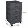 Tradineur - Cajonera de Almacenamiento Wagon - 4 Cajones - Torre de Almacenamiento Multiusos para Oficina, hogar, Escuela, etc -