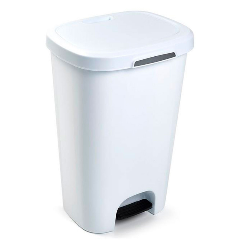 Tradineur - Cubo de basura con pedal - Fabricado en plástico - Contenedor de residuos - Capacidad de 50 Litros - 63,5 x 41 x 36 Tradineur - Cubo de basura con pedal - Fabricado en plástico - Contenedor de residuos - Capacidad de 50 Litros - 63,5 x 41 x 36