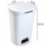 Tradineur - Cubo de basura con pedal - Fabricado en plástico - Contenedor de residuos - Capacidad de 50 Litros - 63,5 x 41 x 36