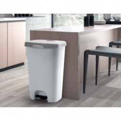 Tradineur - Cubo de basura con pedal - Fabricado en plástico - Contenedor de residuos - Capacidad de 50 Litros - 63,5 x 41 x 36