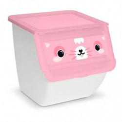 Tradineur - Contenedor apilable - Fabricado en plástico - Organizador para la basura, caja de almacenamiento de residuos, recicl