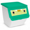 Tradineur - Pack de 3 contenedores apilables de plástico, cajas almacenaje basura, reciclaje y ordenación (Oso Panda, Conejo y R