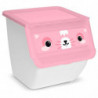 Tradineur - Pack de 3 contenedores apilables de plástico, cajas almacenaje basura, reciclaje y ordenación (Oso Panda, Conejo y R