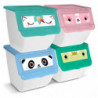 Tradineur - Contenedor apilable - Fabricado en plástico - Organizador para la basura, caja de almacenamiento de residuos, recicl