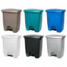 Tradineur - Cubo de basura de plástico con pedal, compartimento unitario, contenedor de residuos, papelera, cocina, fabricado en