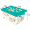 Tradineur - Caja de plástico con cierres laterales de clip y tapa, cajón de almacenaje multiusos, ordenación, objetos, hogar, fa