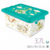 Tradineur - Caja de plástico con cierres laterales de clip y tapa, cajón de almacenaje multiusos, ordenación, objetos, hogar, fa
