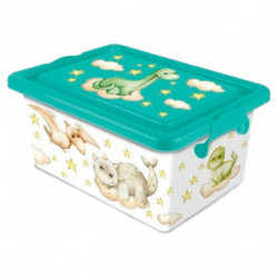 Tradineur - Caja de plástico con cierres laterales de clip y tapa, cajón de almacenaje multiusos, ordenación, objetos, hogar, fa