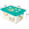 Tradineur - Caja de plástico con cierres laterales de clip y tapa, cajón de almacenaje multiusos, ordenación, objetos, hogar, fa