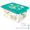 Tradineur - Caja de plástico con cierres laterales de clip y tapa, cajón de almacenaje multiusos, ordenación, objetos, hogar, fa