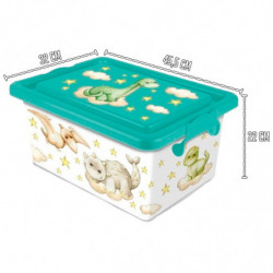 Tradineur - Caja de plástico con cierres laterales de clip y tapa, cajón de almacenaje multiusos, ordenación, objetos, hogar, fa