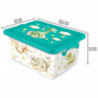Tradineur - Caja de plástico con cierres laterales de clip y tapa, cajón de almacenaje multiusos, ordenación, objetos, hogar, fa
