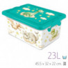 Tradineur - Caja de plástico con cierres laterales de clip y tapa, cajón de almacenaje multiusos, ordenación, objetos, hogar, fa