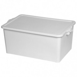 Tradineur - Caja de almacenamiento con tapa N.º 13 - Fabricado en PP - Capacidad de 55 Litros - Cierres Laterales con Clip - 27,