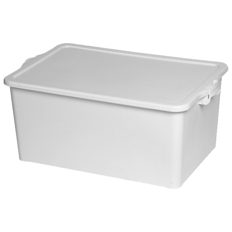 Tradineur - Caja de almacenamiento con tapa N.º 13 - Fabricado en PP - Capacidad de 55 Litros - Cierres Laterales con Clip - 27,