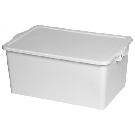 Tradineur - Caja de almacenamiento con tapa N.º 13 - Fabricado en PP - Capacidad de 55 Litros - Cierres Laterales con Clip - 27,