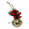 Tradineur - Pack de 4 Cascabeles Colgantes con Piñas - Fabricado en Plástico - Decoración navideña - Ø 6 cm - Color Dorado - Mod