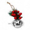 Tradineur - Pack de 4 Cascabeles Colgantes con Piñas - Fabricado en Plástico - Decoración navideña - Ø 6 cm - Color Plata - Mode