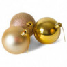 Tradineur - Pack de 20 Bolas de Navidad Modelos surtidos - Fabricado en Plástico - Cordón Dorado - Decoración de Navidad - Ø 4 c