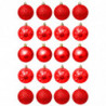 Tradineur - Pack de 20 Bolas de Navidad Modelos surtidos - Fabricado en Plástico - Cordón Dorado - Decoración de Navidad - Ø 4 c