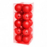 Tradineur - Pack de 20 Bolas de Navidad Modelos surtidos - Fabricado en Plástico - Cordón Dorado - Decoración de Navidad - Ø 4 c