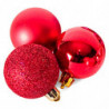 Tradineur - Pack de 20 Bolas de Navidad Modelos surtidos - Fabricado en Plástico - Cordón Dorado - Decoración de Navidad - Ø 4 c