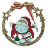 Tradineur - Colgante con lazo Redondo Navideño - Fabricado en Madera - Artículo para Decoración Navideña - Ø 18 cm - Modelo Alea