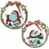 Tradineur - Colgante con lazo Redondo Navideño - Fabricado en Madera - Artículo para Decoración Navideña - Ø 18 cm - Modelo Alea