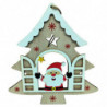 Tradineur - Pack de 2 Colgantes diseño balcón Navideño - Fabricado en madera - Artículo para decoración Navideño - 17 x 16 cm -