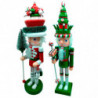 Tradineur - Figura de Cascanueces Navideño - Fabricado en madera - Incluye palanca para abrir el cascanueces -  Artículo para de
