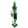Tradineur - Figura de Cascanueces Navideño - Fabricado en madera - Incluye palanca para abrir el cascanueces -  Artículo para de