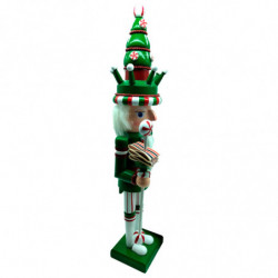 Tradineur - Figura de Cascanueces Navideño - Fabricado en madera - Incluye palanca para abrir el cascanueces -  Artículo para de
