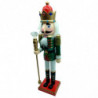 Tradineur - Figura de Soldado Cascanueces Navideño - Fabricado en madera - Incluye palanca para abrir el cascanueces -  Artículo