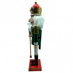 Tradineur - Figura de Soldado Cascanueces Navideño - Fabricado en madera - Incluye palanca para abrir el cascanueces -  Artículo
