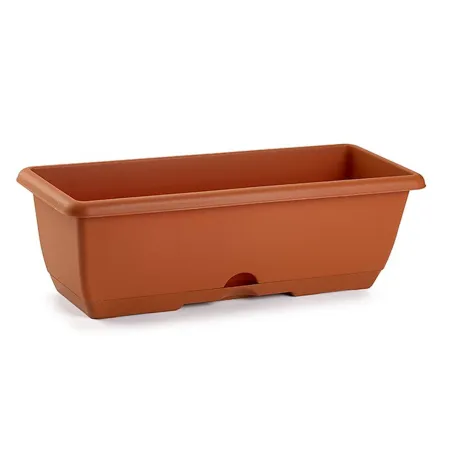 Tradineur - Jardinera para balcón con plato integrado - PLFT - Fabricado en plástico - Capacidad de 12 L - 17 x 60 x 19,5 cm - C