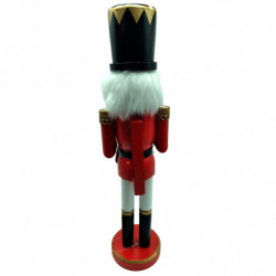 Tradineur - Figura de Cascanueces con calendario Navideño - Fabricado en madera - Incluye palanca para abrir el cascanueces -  A