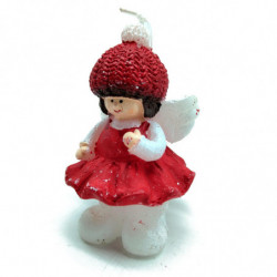 Tradineur - Pack de 4 Velas con Forma de Figuras Navideñas - Papá Noel, Reno, Muñeco de Nieve y Angel - Artículo decorativo para