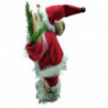 Tradineur - Figura de Papa Noel con Bolsa de regalo y Raquetas - Fabricado en Poliéster y Plástico - Artículo decorativo para Na
