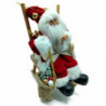Tradineur - Figura de Papa Noel en mecedora - Fabricado en Poliéster y Madera - Artículo decorativo para Navidad - 22 x 12 x 20