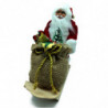 Tradineur - Figura de Papa Noel en Trineo de Nieve - Fabricado en Poliéster y Madera - Artículo decorativo para Navidad - 23 x 1