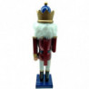 Tradineur - Figura de Soldado Cascanueces con bastón dorado Navideño - Fabricado en madera - Incluye palanca para abrir el casca