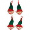 Tradineur - Colgante de Cabeza de Elfo Navideño - Fabricado en Poliéster y Plástico - Artículo decorativo para Navidad - Ø 8 cm