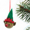 Tradineur - Colgante de Cabeza de Elfo Navideño - Fabricado en Poliéster y Plástico - Artículo decorativo para Navidad - Ø 8 cm