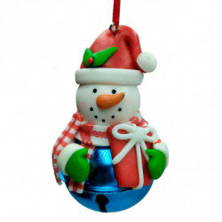 Tradineur - Colgante de cascabel con figuras navideñas - Fabricado en Plástico y Metal - Artículo para decoración navideña - Ø 5