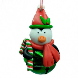 Tradineur - Colgante de cascabel con figuras navideñas - Fabricado en Plástico y Metal - Artículo para decoración navideña - Ø 5