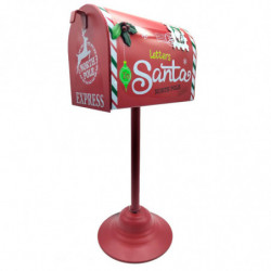 Tradineur - Buzón Americano Navideño Letters Santa - Fabricado en Metal - Artículo para decoraciones navideñas - 32 x 16 x 12 cm